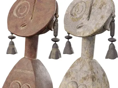 Tribal Ancestor Mask Abstract Cultural Low-poly 3D model