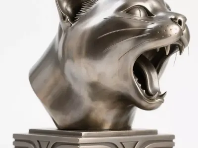 Cat sculpture 3D print model