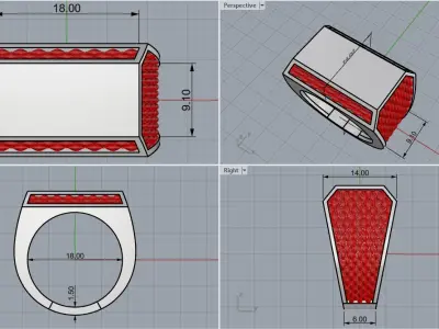 Signet ring model 1020 3D print model