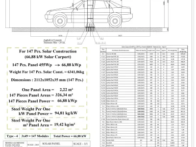67 kWp Solar Carport Project Type 4 3D model