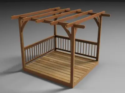 Rustic Pergola 3D model