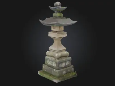 Stone Lantern Serenity Traditional Garden 3D model