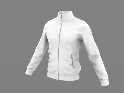 Men track jacket with zipper Marvelous Designer 3D model