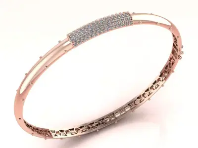 The Stellar Bangle Bracelet jewelry 3D model - for Her 3D print model