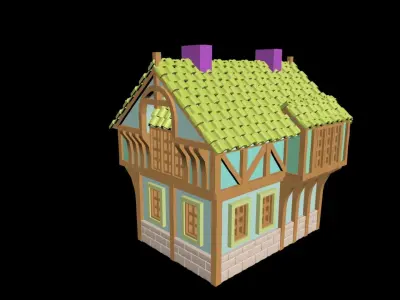 Medieval House 28 3D print model 3D model