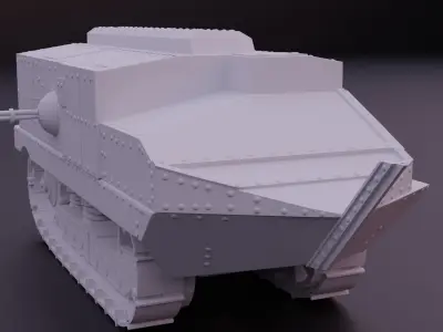 Schneider CA1 WW1 tank 3D print model
