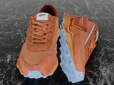DIESEL RACER 3D SHOES - ORANGE Low-poly 3D model