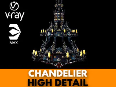 chandelier in style of person 3D model