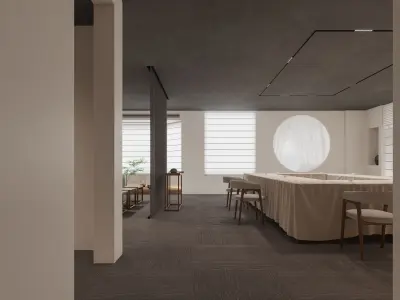 Zen Style Clubhouse Interior 3D model