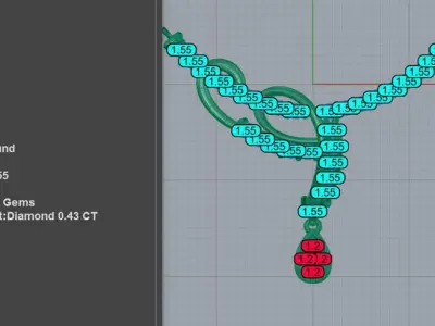Diamond Teardrop Necklace 3D print model