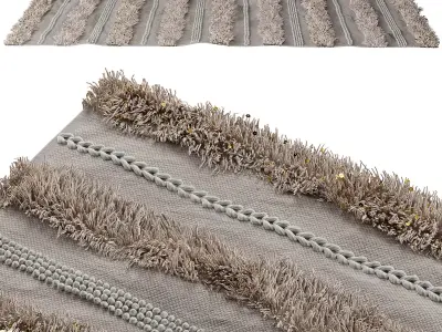 Shag rug with glitter 3D model