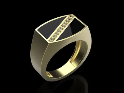 man  signet ring model 486 3D print model