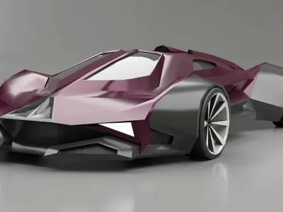 Hyperios lowpoly supercar  Low-poly 3D model