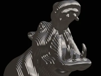 Hippopotame 3D model