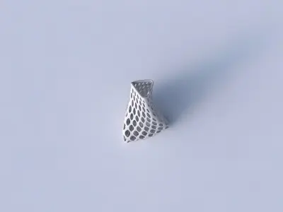 Vase twist tilted triangle with bubble grid lattice 3D print model