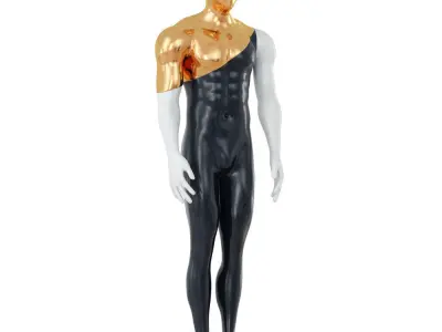 Faceless mannequin with gold top 135 3D model