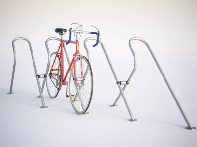 Stand with a model of a bicycle 3D model