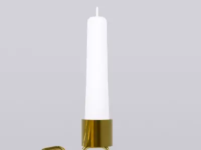 Alphabet C Chain Gold Candleholder 3D Model True 4K PBR Render Low-poly 3D model