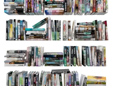 Books 150 pieces 1-3-1 Low-poly 3D model