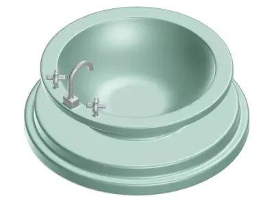 Round Luxury Bathtub 3D model