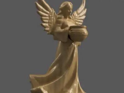 angel for christmas decoration candle holder 003 3D print model