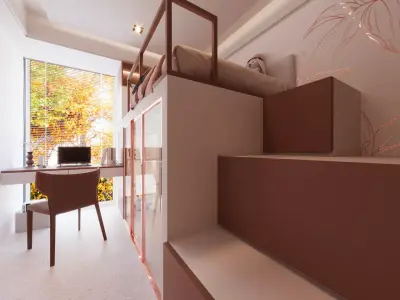 Modern Luxury Teens Bedroom  3ds Max  VRay Scene 3D model