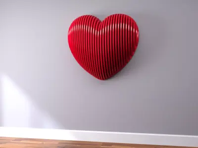 Parametric Heart Wall Decor 3D model