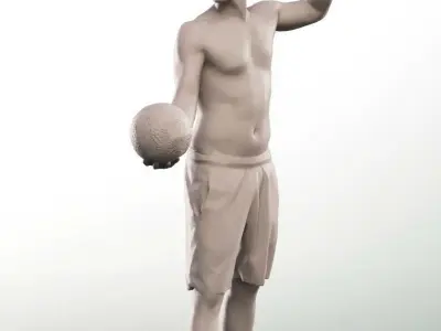 Mick 13007 - Man Playing Beach Volleyball Low-poly 3D model