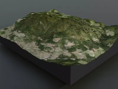 Small mountain in Slovenia Haloze Free low-poly 3D model