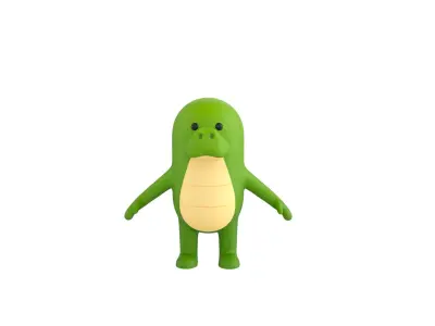 Rigged Crocodile Character 3D model
