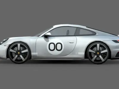 Porsche 911 Sport Classic 2023 Low-poly 3D model