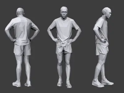 Lowpoly People Sports Pack Low-poly 3D model