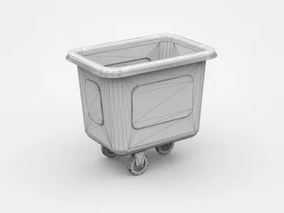 Industrial Tilt Cart On Three Wheels 3D model