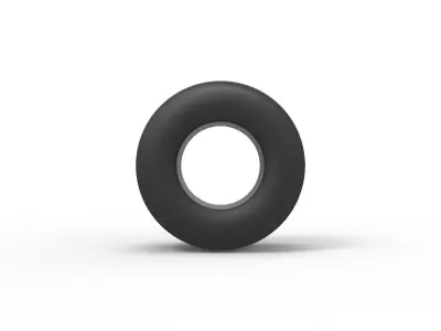 Dragster rear tire Scale 1 to 25 3D print model