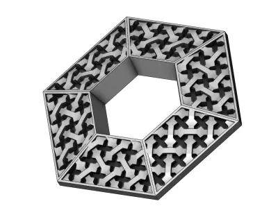 Moucharabieh hexagonal tile and ceiling ornament 3D print model