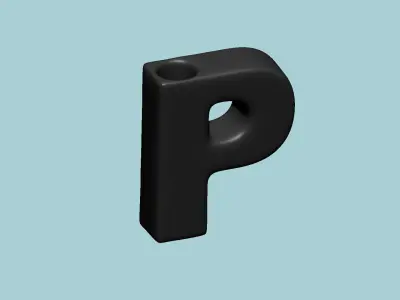 Vase P - Alphabet Vases Collection Letters - STL Printable 3D print model