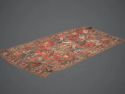 Rug Table PBR Game Ready Lowpoly Low-poly 3D model