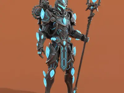 Grimdark Sci-Fi Assault Leader Tabletop STL Free 3D model