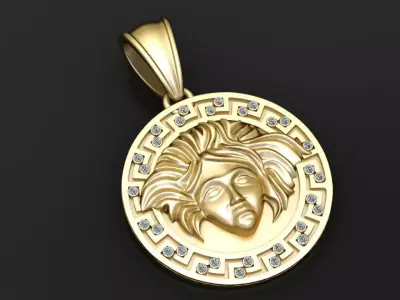 Gold medallion pendant 3D printable model   3D print model