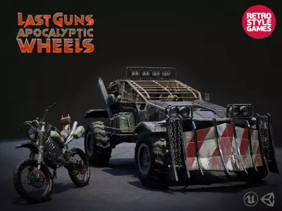 Last Guns - Apocalyptic Buggy and Motorbike Pack Low-poly 3D model