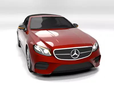 MERCEDES E CLASS CABRIO CLOSED 2017 LOWPOLY Low-poly 3D model