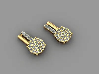 earrings person diamond stud 3D print model
