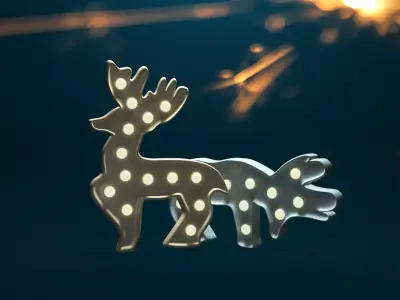 Deer Christmas Lamps 3D model