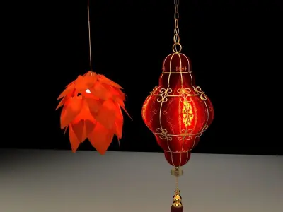Chinese red lantern  3D model