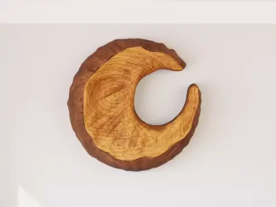 Crescent Moon Wall Mural Low-poly 3D model