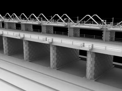 ROAD  RAILWAY  BRIDGE 3D model