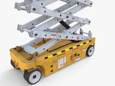 Animated Electric Scissor Lift v2 Low-poly 3D model