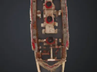 Vintage Ocean Liner Ship 3D Model - Classic Titanic  3D model