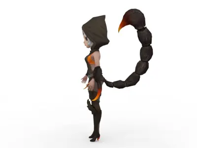 Cartoon girl 3D model