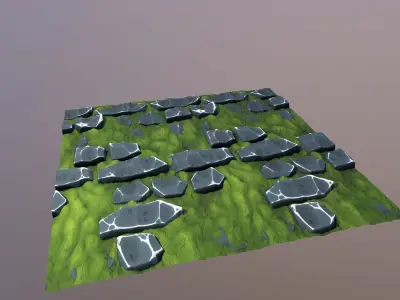 4K Stylized Mossy Bricks texture Free 3D model